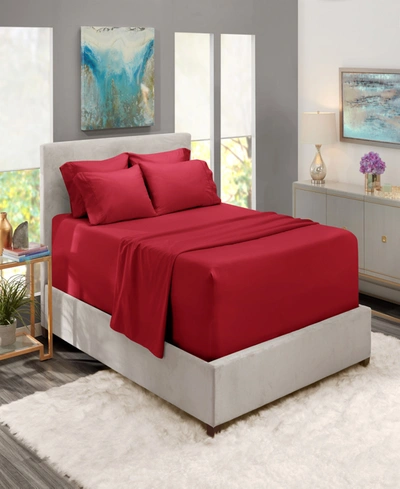 Nestl Bedding Bedding 6 Piece Extra Deep Pocket Bed Sheet Set, Full In Burgundy Red