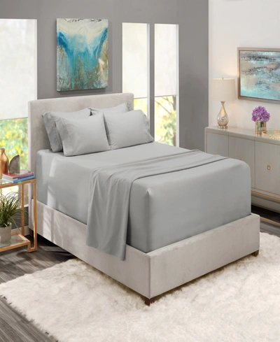 Nestl Bedding Bedding 6 Piece Extra Deep Pocket Bed Sheet Set, King In Silver-tone Light Gray