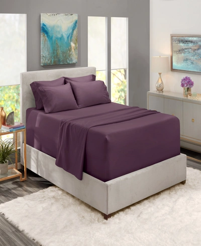 Nestl Bedding Bedding 4 Piece Extra Deep Pocket Bed Sheet Set, Twin In Eggplant Purple