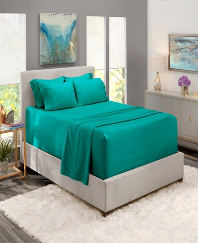 Nestl Bedding Bedding 4 Piece Extra Deep Pocket Bed Sheet Set, Twin In Teal Blue