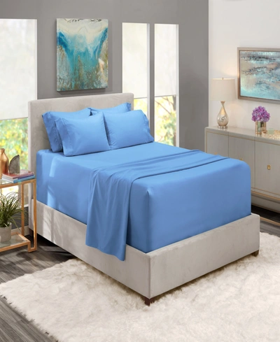 Nestl Bedding Bedding 4 Piece Extra Deep Pocket Bed Sheet Set, Twin In Calm Blue