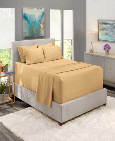 Nestl Bedding Bedding 6 Piece Extra Deep Pocket Bed Sheet Set, California King In Camel Gold-tone