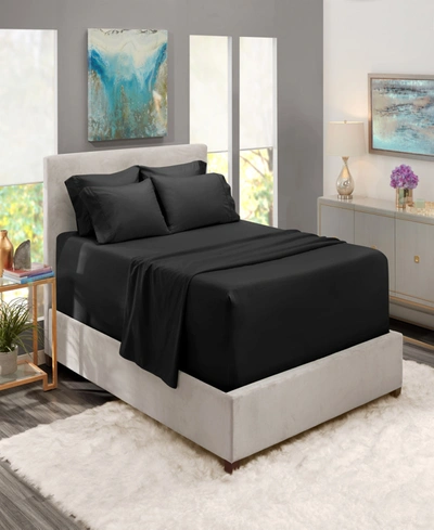Nestl Bedding Bedding 6 Piece Extra Deep Pocket Bed Sheet Set, Full In Black