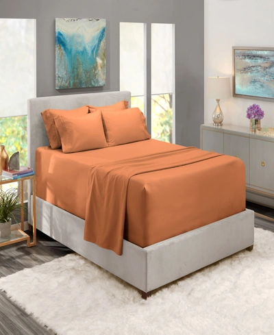 Nestl Bedding Bedding 6 Piece Extra Deep Pocket Bed Sheet Set, Queen In Rust Siena