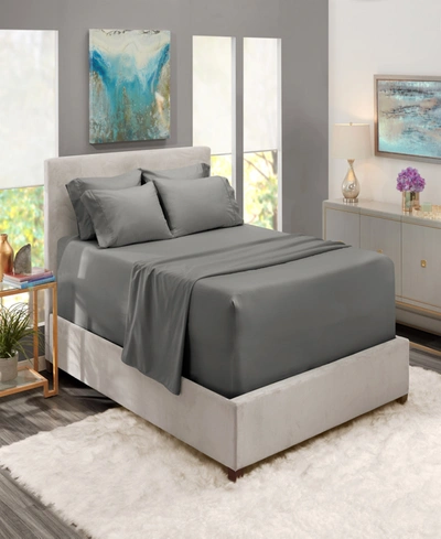 Nestl Bedding Bedding 6 Piece Extra Deep Pocket Bed Sheet Set, Full In Charcoal Gray