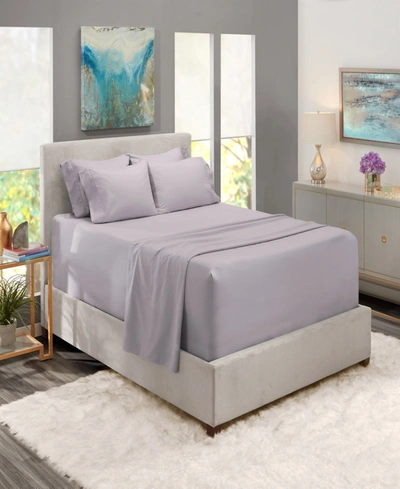 Nestl Bedding Bedding 6 Piece Extra Deep Pocket Bed Sheet Set, Queen In Light Gray Lavender