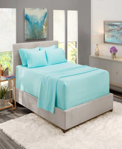 Nestl Bedding Bedding 4 Piece Extra Deep Pocket Bed Sheet Set, Twin/long In Aqua Light Blue