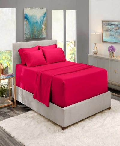 Nestl Bedding Bedding 4 Piece Extra Deep Pocket Bed Sheet Set, Twin In Hot Pink
