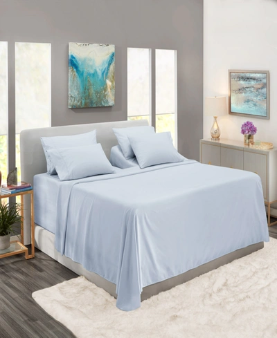 Nestl Bedding Bedding 7 Piece Extra Deep Pocket Bed Sheet Set, King Split In Ice Blue
