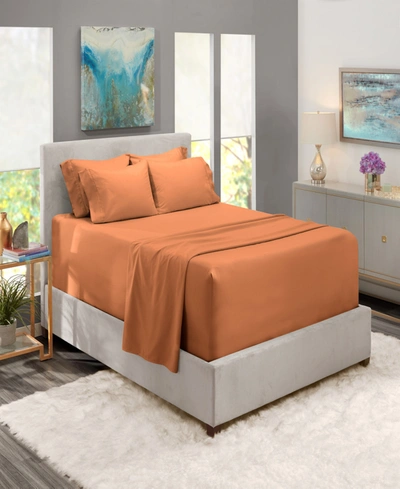 Nestl Bedding Bedding 6 Piece Extra Deep Pocket Bed Sheet Set, California King In Rust Siena