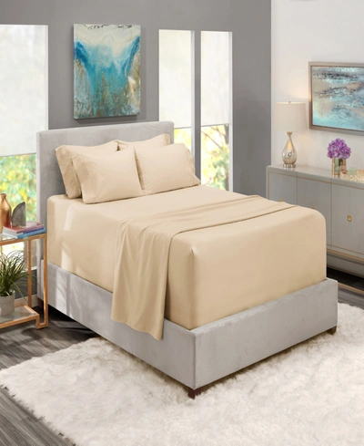 Nestl Bedding Bedding 6 Piece Extra Deep Pocket Bed Sheet Set, California King In Beige Cream
