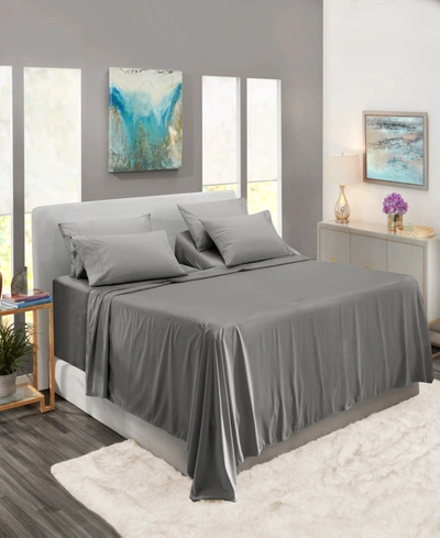 Nestl Bedding Bedding 7 Piece Extra Deep Pocket Bed Sheet Set, King Split In Charcoal Gray