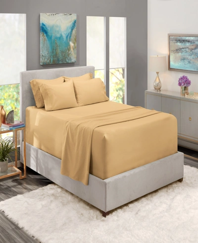 Nestl Bedding Bedding 4 Piece Extra Deep Pocket Bed Sheet Set, Twin Bedding In Camel Gold-tone