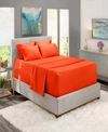 Nestl Bedding Bedding 4 Piece Extra Deep Pocket Bed Sheet Set, Twin Bedding In Orange