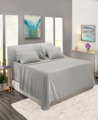 Nestl Bedding Bedding 7 Piece Extra Deep Pocket Bed Sheet Set, King Split In Silver-tone Light Gray