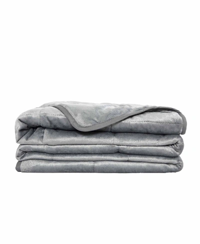 Pur And Calm Silvadur Antimicrobial Plush Mink Weighted Blanket, 12 Lb Bedding In Silver