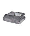 Serta Plush Heated Throw Bedding In Dark Gray