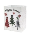 AVANTI TIS THE SEASON HOLIDAY PLAID RESIN WASTEBASKET