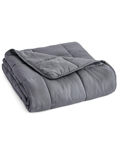 Pur And Calm Silvadur Antimicrobial Microfiber Weighted Blanket, 12 Lb Bedding In Gray