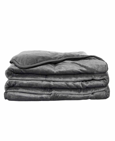 Pur And Calm Silvadur Antimicrobial Plush Mink Weighted Blanket, 12 Lb Bedding In Storm Gray