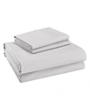 PURITY HOME SOLID 400 THREAD COUNT TWIN SHEET SET, 3 PIECES BEDDING