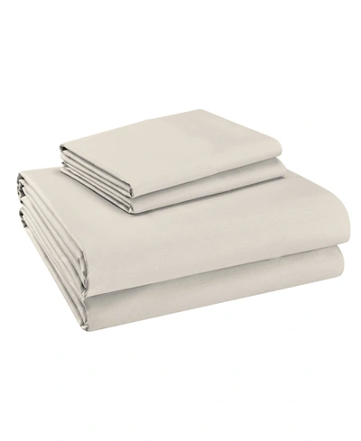 Purity Home 100% Cotton Percale 4 Pc Sheet Set King In Ivory