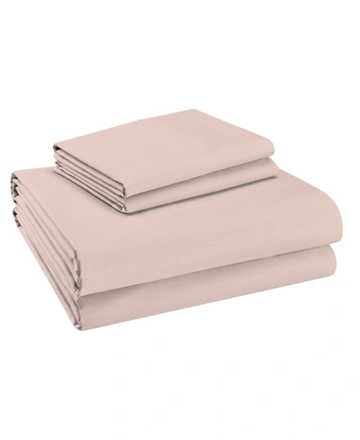 Purity Home 400 Thread Count Cotton Percale 4 Pc Sheet Set Queen In Blush