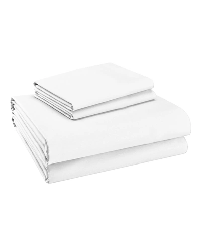 Purity Home 300 Thread Count Cotton Percale 4 Pc Sheet Set King In White