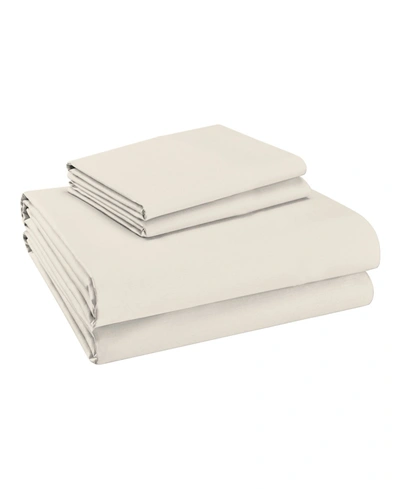 Purity Home 300 Thread Count Cotton Percale 4 Pc Sheet Set King In Ivory