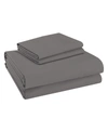 Purity Home Ultra Light Cotton Cool Crisp Solid Percale Sheet Sets Pillowcases In Light Gray