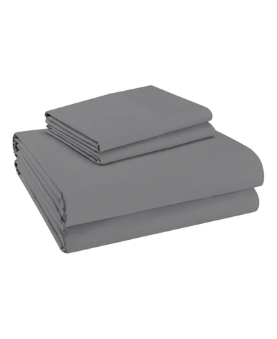 Purity Home Solid 400 Thread Count King Sheet Set, 4 Pieces In Dark Gray