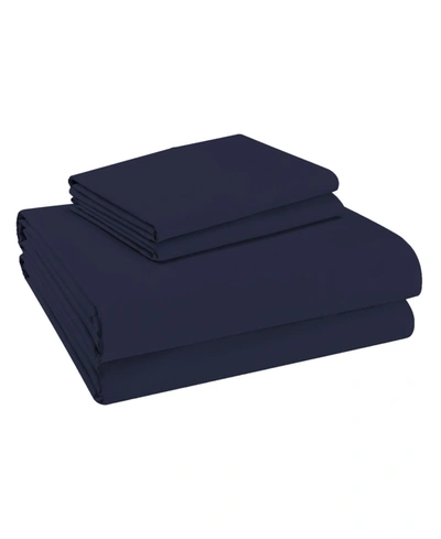 Purity Home Ultra-light Cool Crisp 100% Cotton Percale 3-pc. Sheet Set, Twin Xl In Navy