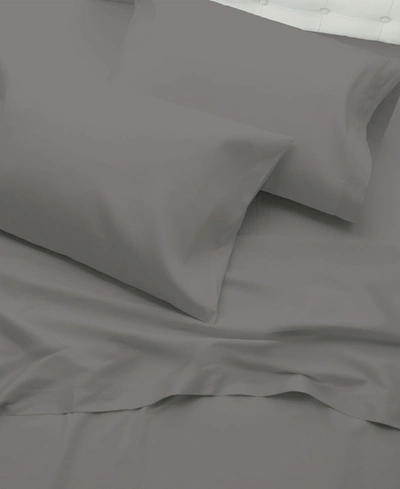 Purity Home Ultra-light Cool Crisp 100% Cotton Percale Pillowcase Pair, King In Light Gray