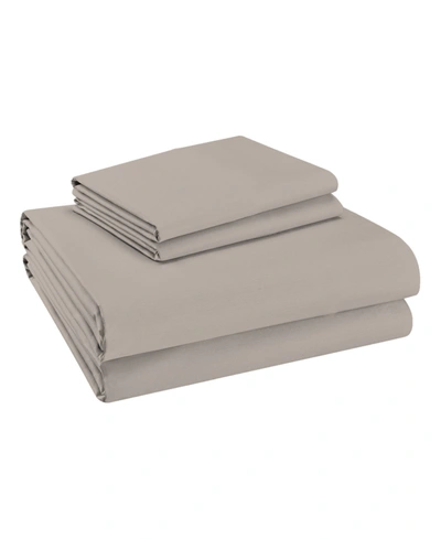 Purity Home Solid 400 Thread Count Sateen King Sheet Set, 4 Pieces In Taupe