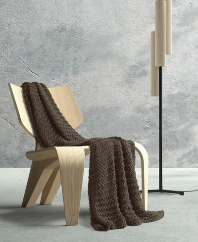 Oscar Oliver Luca Chunky Knit Throw, 50" X 60" In Chocolate