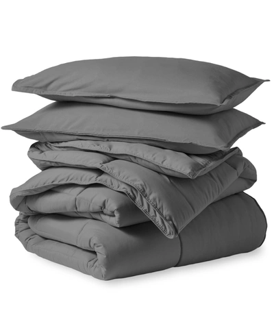 Bare Home Comforter Set, King In Dark Gray
