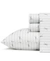 Eddie Bauer Downstream Cotton Percale 3 Pc. Sheet Set, Twin Xl Bedding In Cinder Texture