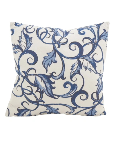 Saro Lifestyle Scrolling Vines Decorative Pillow, 18" X 18" In Indigo