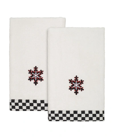 Avanti Tis The Season Holiday Plaid Fingertip Towel Set, 18" X 12" In Linen