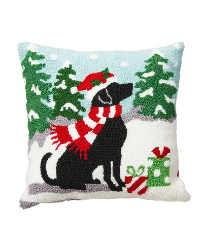 Glitzhome Ooked Christmas Dog Pillow In Multi