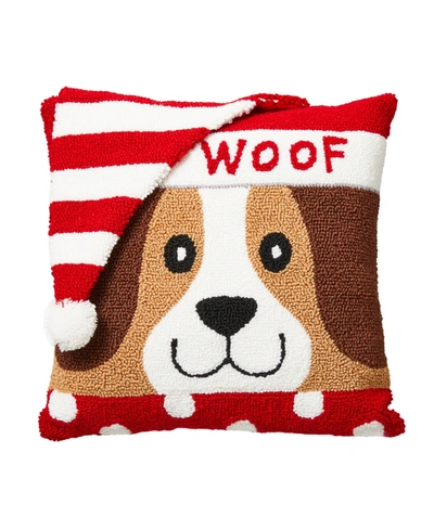 Glitzhome Hooked 3d Woof Pillow In Multi