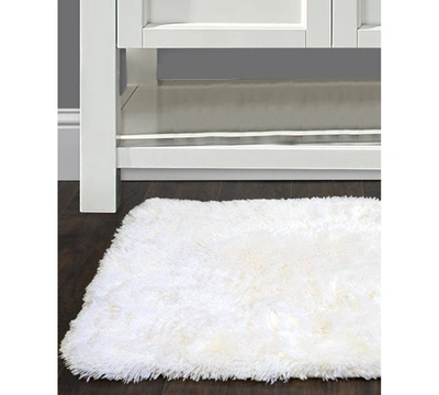 Popular Bath St. Lucia 17" X 24" Faux-fur Bath Rug In White