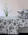 Tribeca Living Ayana Floral Flannel Extra Deep Pocket 4 Piece Sheet Set, California King In Deep Gray