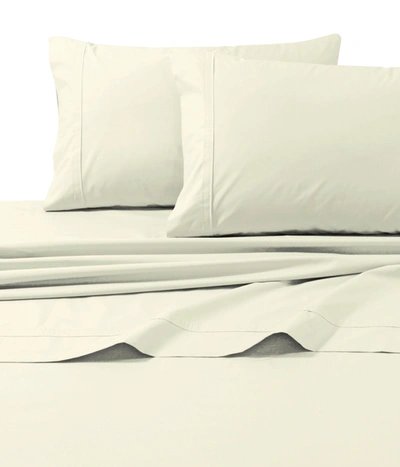 Tribeca Living 300 Thread Count Cotton Percale Extra Deep Pocket King Sheet Set Bedding In Ivory