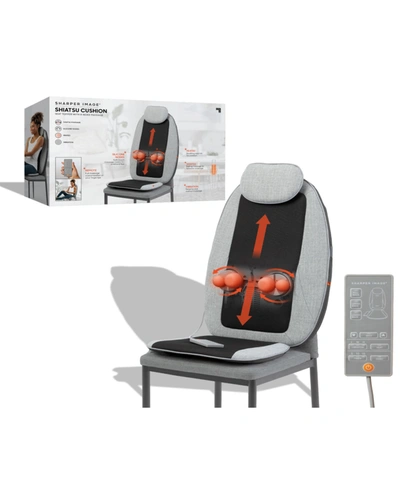 Sharper Image Seat Topper 4-node Shiatsu With Heat And Vibration Massager In Gray