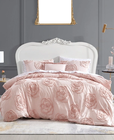 Betsey Johnson Rambling Rose 3-pc. Duvet Cover Set, Twin In Light Pastel Pink