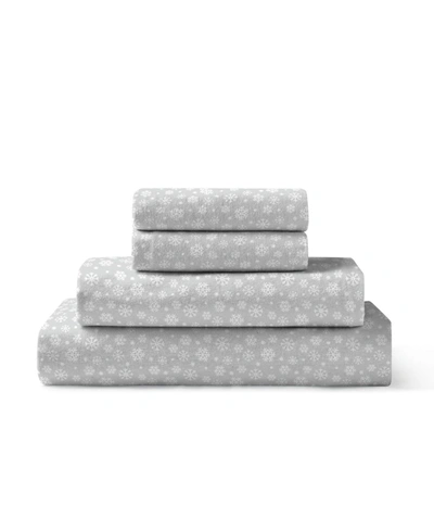 Brielle Home Cotton Flannel 4-piece Sheet Set, Full In Snowflake