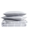 Brooklyn Loom Niari Yarn Dye Stripe 3 Piece Comforter Set, Full/queen In Gray