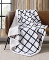 Eddie Bauer Bunkhouse Plaid Ultra Soft Plush Fleece Reversible Throw Bedding In Carbon
