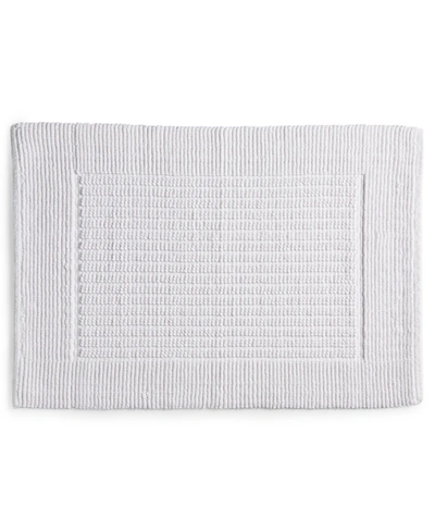 Hotel Collection Striped Woven Bath Rug, 18" X 26", Created For Macy's Bedding In White Lily